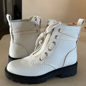 UGG white combat boots